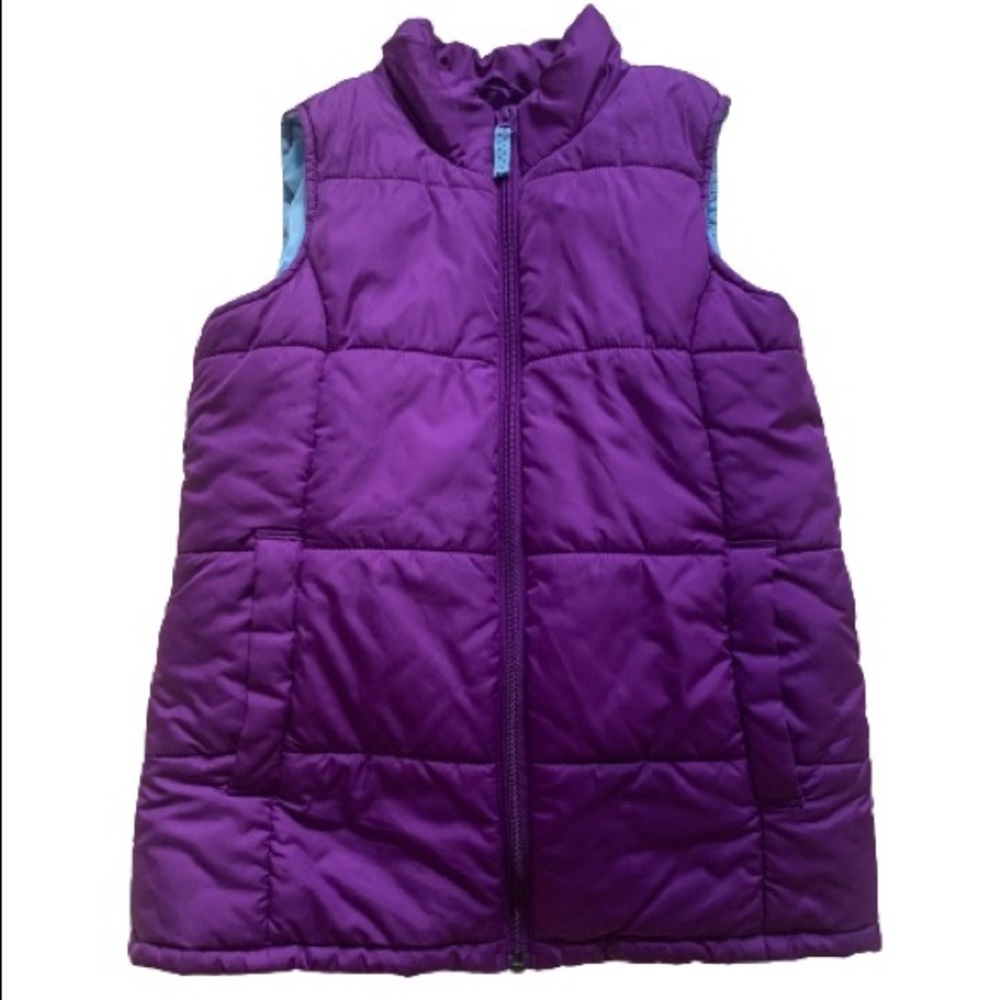 Lands’ End Kids Purple Puffer Vest Girls 6x 7